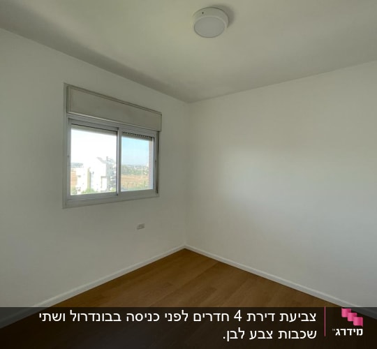 קירות לבנים צבועים בחדר ריק עם חלון